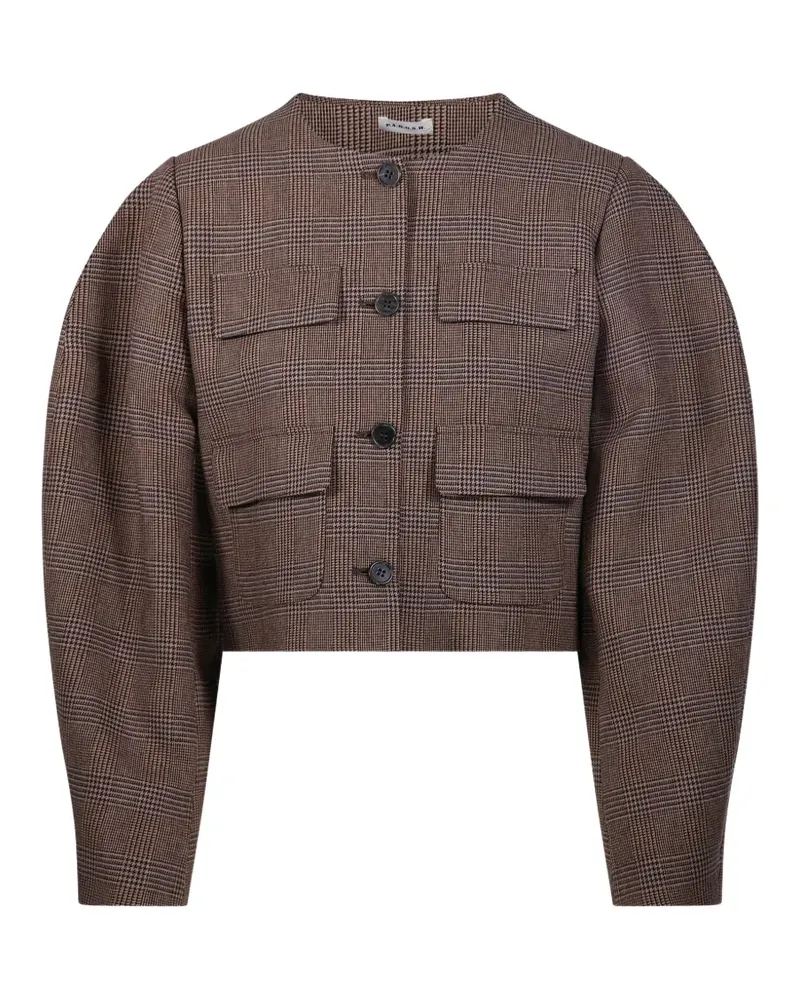 P.A.R.O.S.H. P.A.R.O H. Karierte Cropped-Jacke - Braun Braun