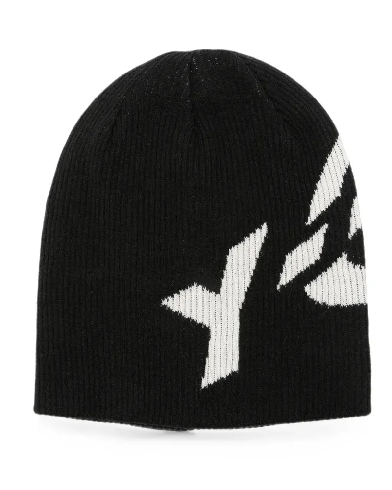Y-3 x Yohji Yamamoto CL logo-intarsia beanie hat - Schwarz Schwarz