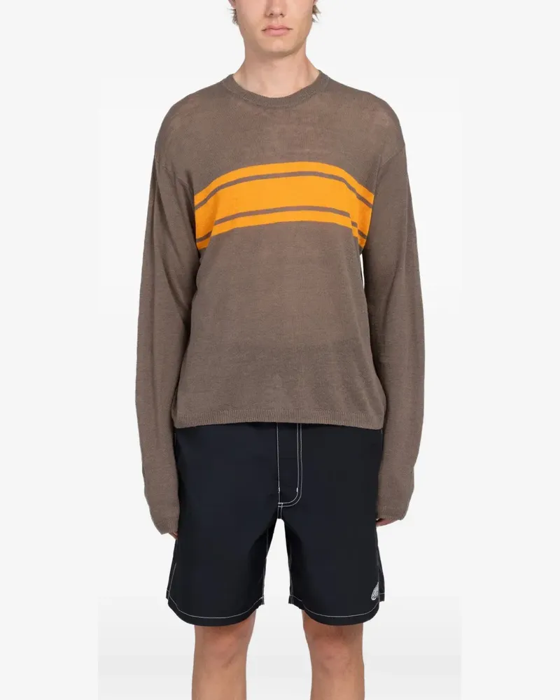 Stüssy striped long-sleeve sweater - Braun Braun