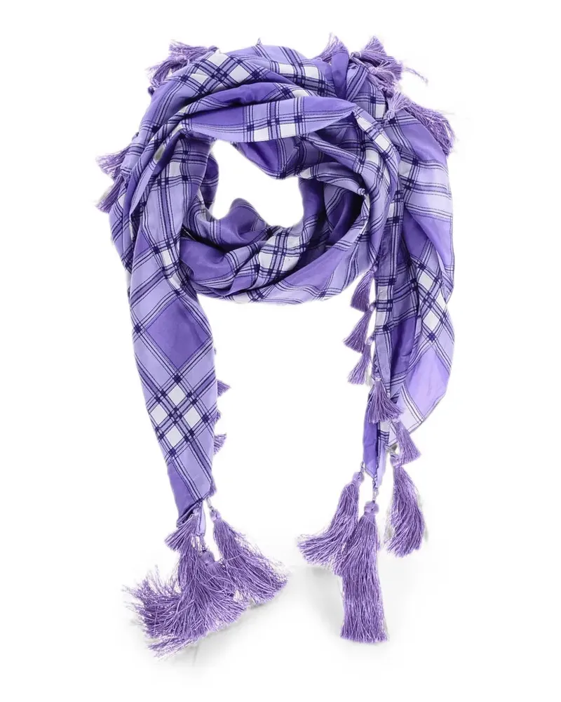 Dsquared2 checked tassel-trim scarf - Violett Violett