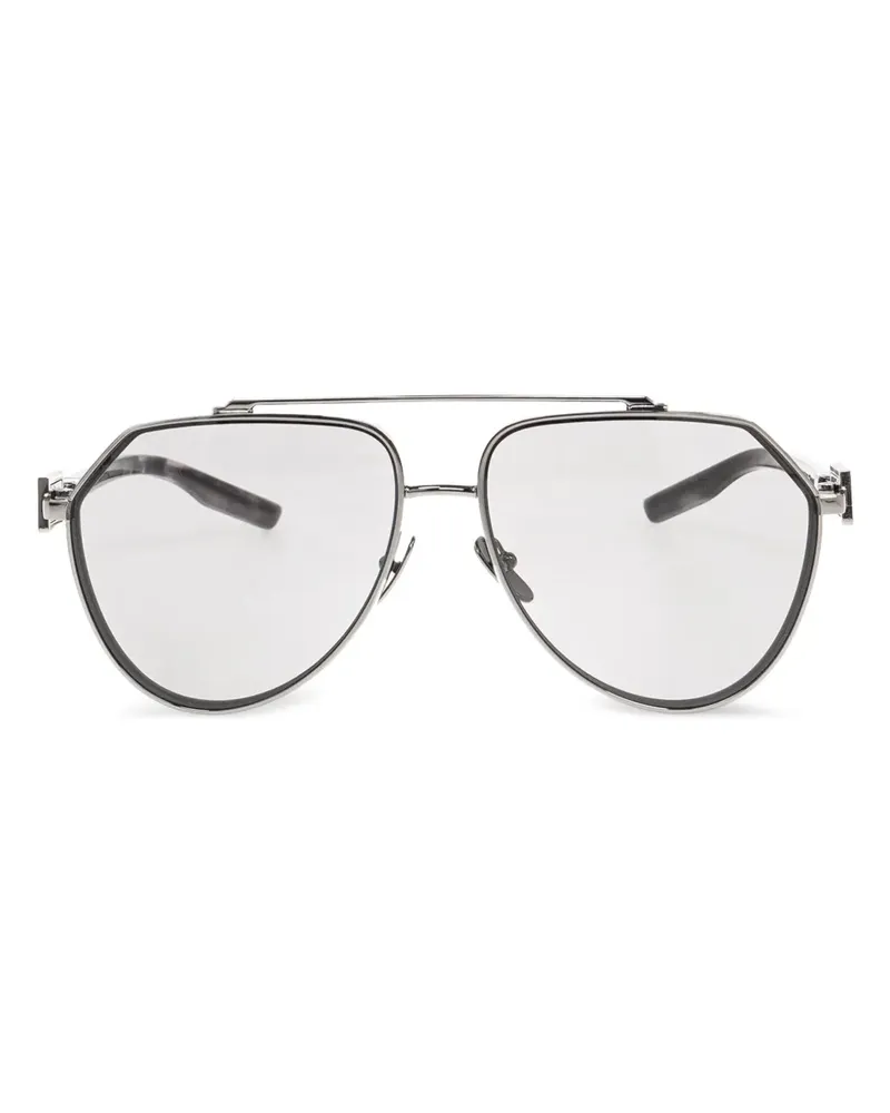 Dolce & Gabbana Sonnenbrille mit Logo-Schild - Silber Silber