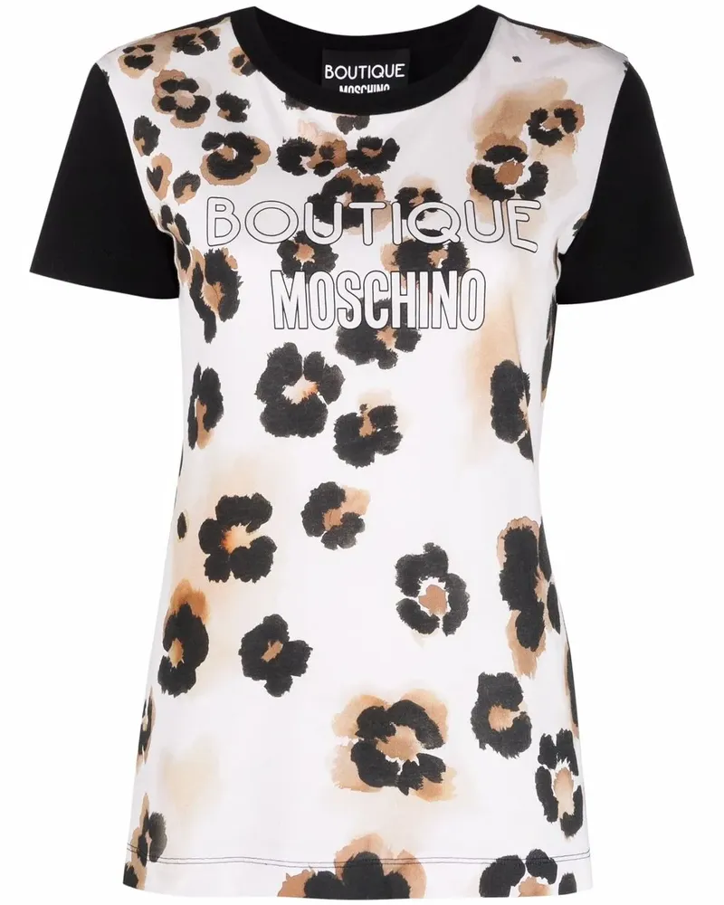 Moschino T-Shirt mit abstraktem Print - Schwarz Schwarz