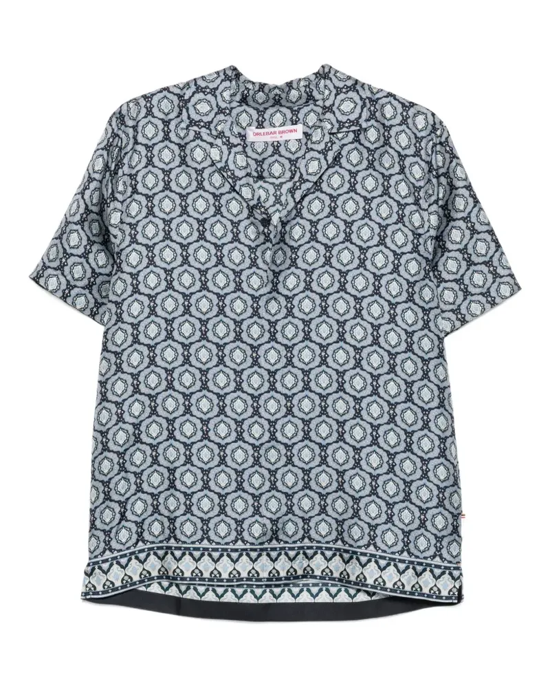 Orlebar Brown Reverskragen-Hemd mit grafischem Print - Blau Blau