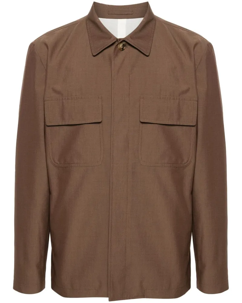 LARDINI Hemdjacke mit klassischem Kragen - Braun Braun