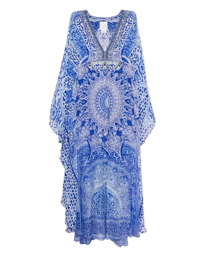 Camilla graphic-print maxi dress - Blau Blau