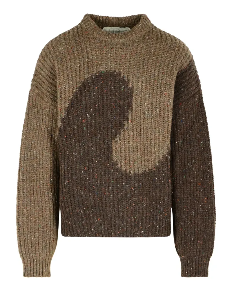 ERL Zweifarbiger Pullover - Braun Braun