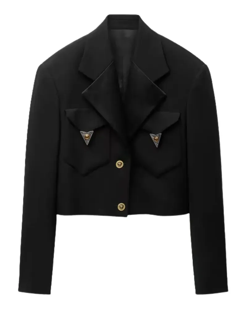 Versace Cropped-Jacke mit Medusa-Beschlägen - Schwarz Schwarz