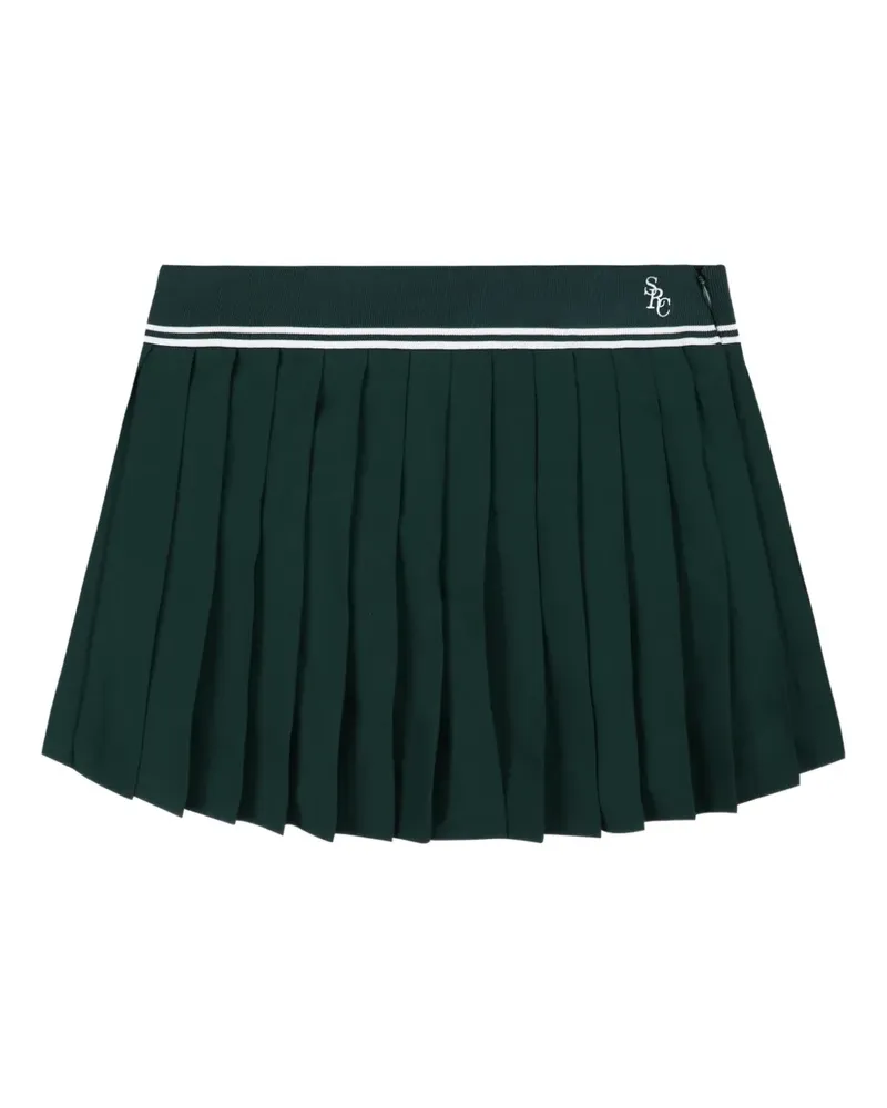SPORTY & RICH pleated logo-embroidery mini skirt - Grün Grün