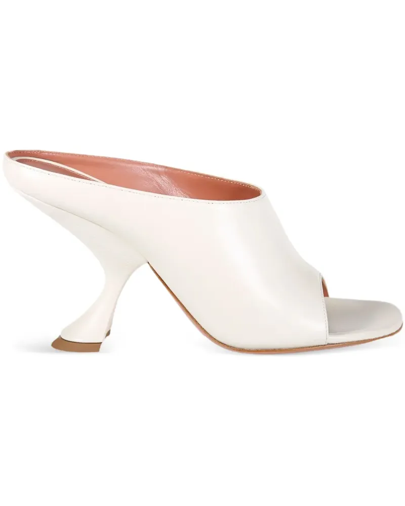 Amina Muaddi Uma Mules 90mm - Weiß Weiß