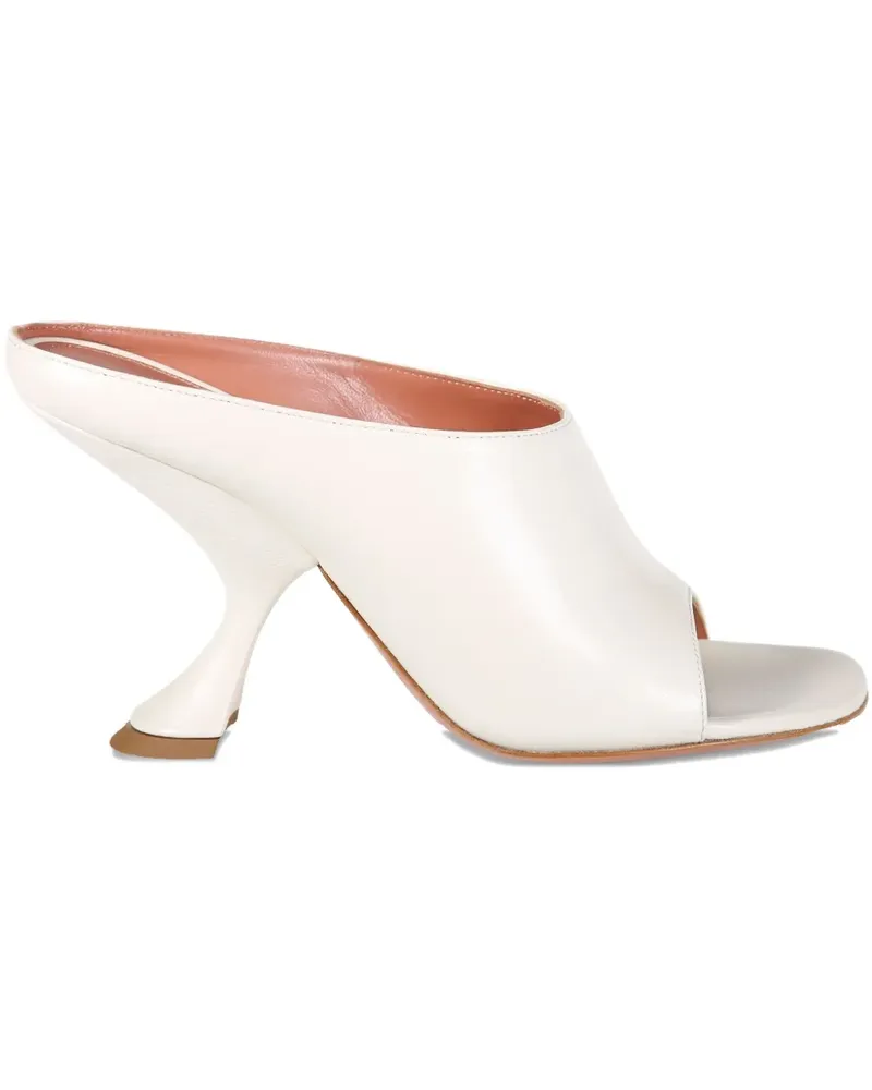 Amina Muaddi 90mm Uma mule - Weiß Weiß