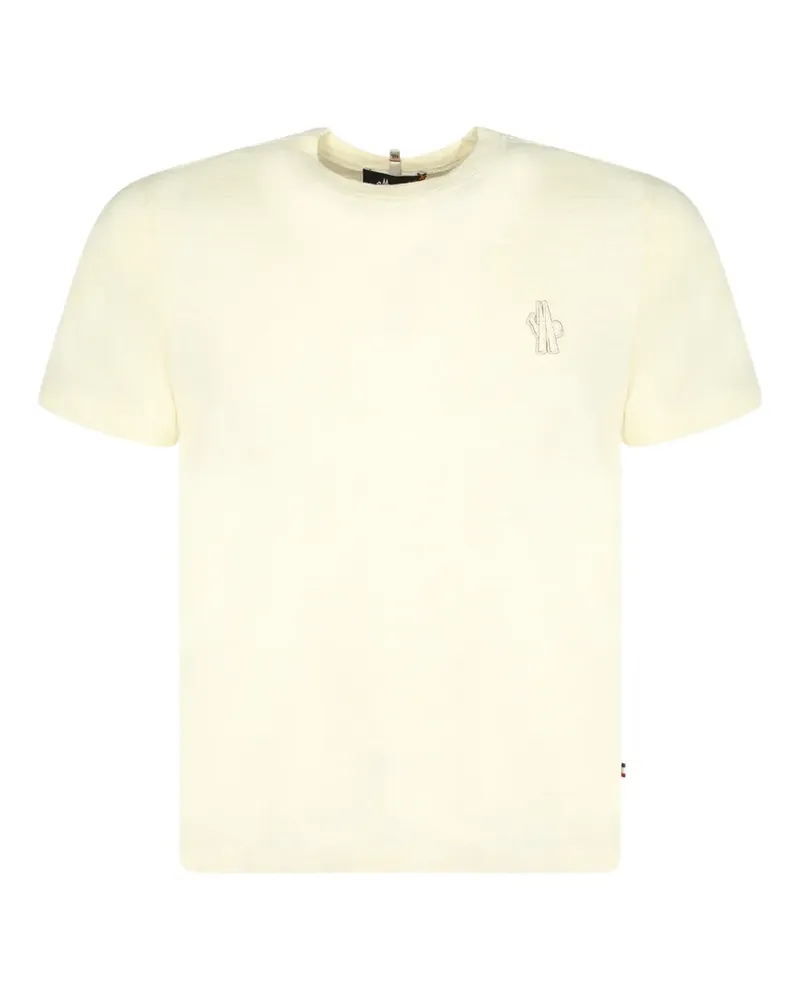 Moncler logo-embroidered slub-texture T-shirt - Weiß Weiß
