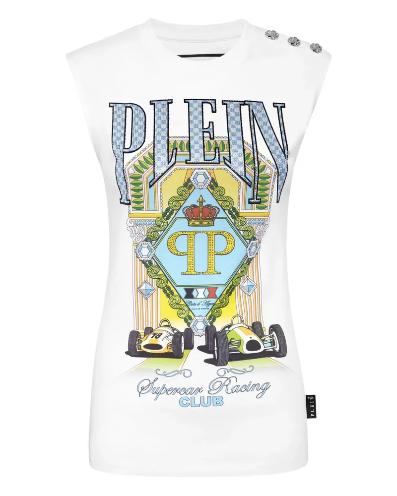 Philipp Plein Supercar Racing Club Tanktop - Weiß Weiß