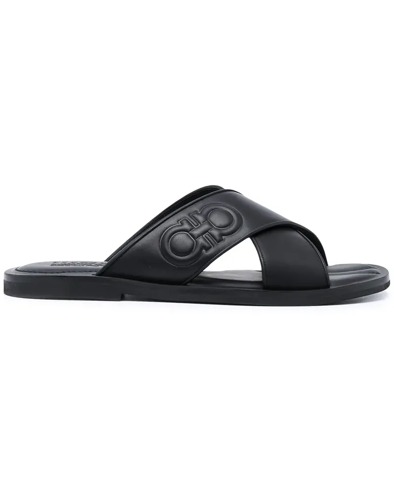 Ferragamo Sandalen mit überkreuzten Riemen - Schwarz Schwarz