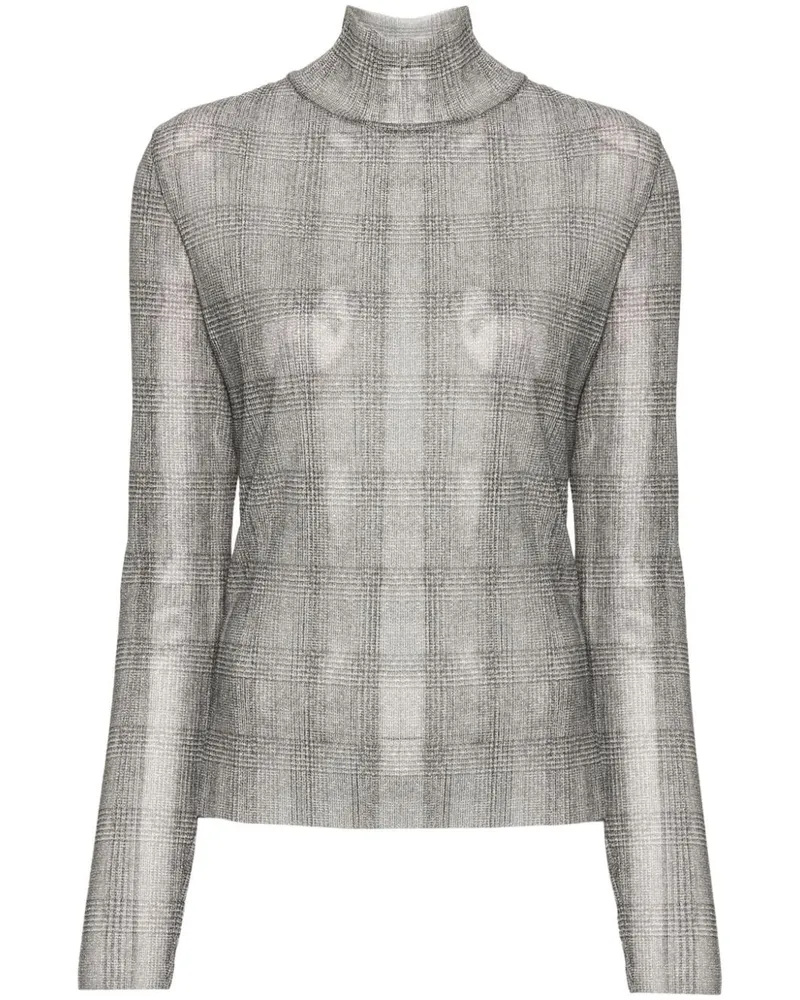 HUGO BOSS Kariertes T-Shirt - Grau Grau