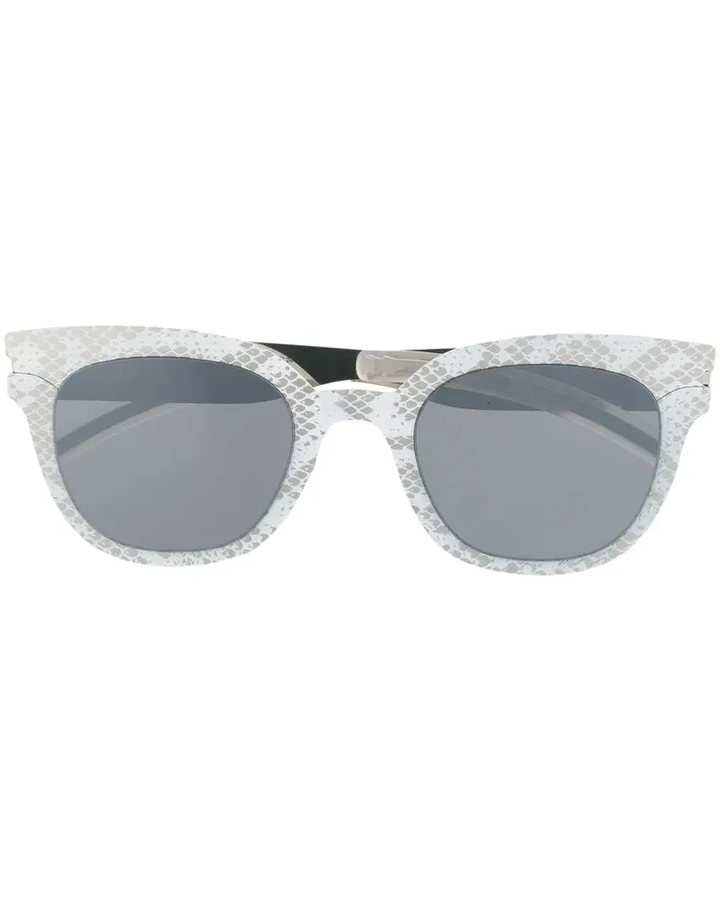 Mykita Sonnenbrille mit Python-Print - Silber Silber