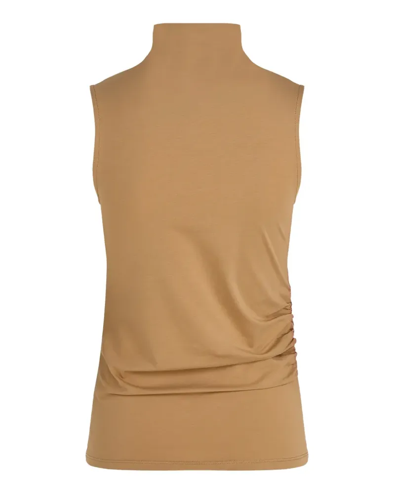 Karl Lagerfeld ruched mock-neck tank top - Nude Nude