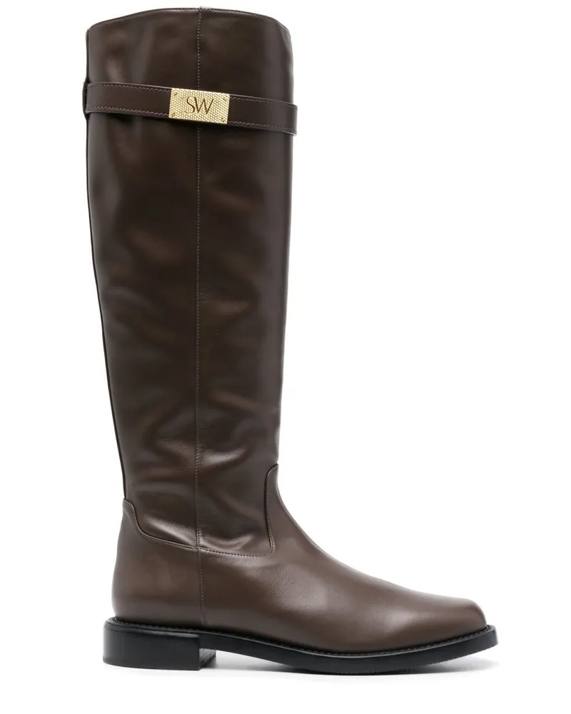 Stuart Weitzman Kniehohe Lederstiefel - Braun Braun