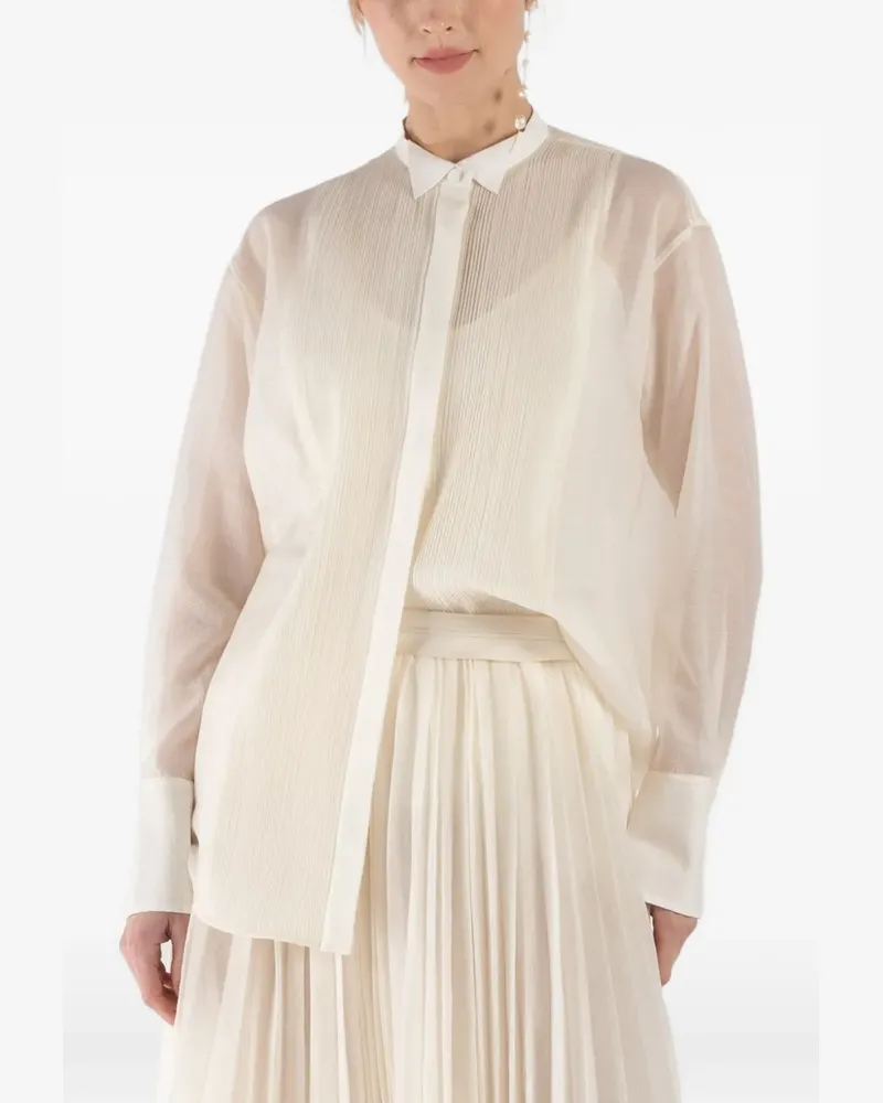 GIA STUDIOS pleated long-sleeve shirt - Nude Nude