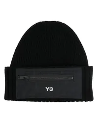 Y-3 Beanie mit Logo-Print Schwarz