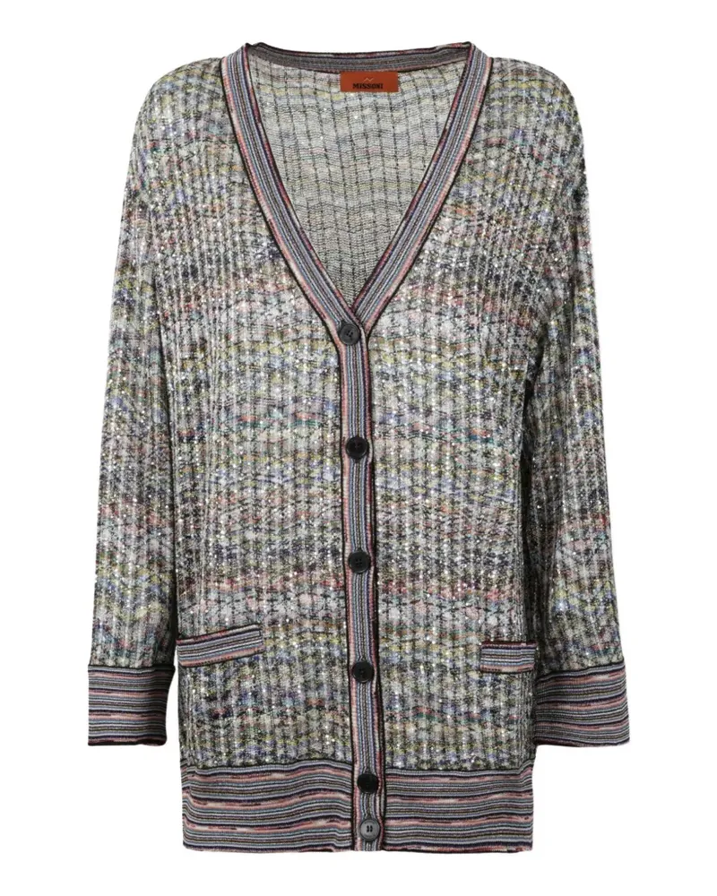 Missoni Oversized-Cardigan mit Pailletten - Grau Grau