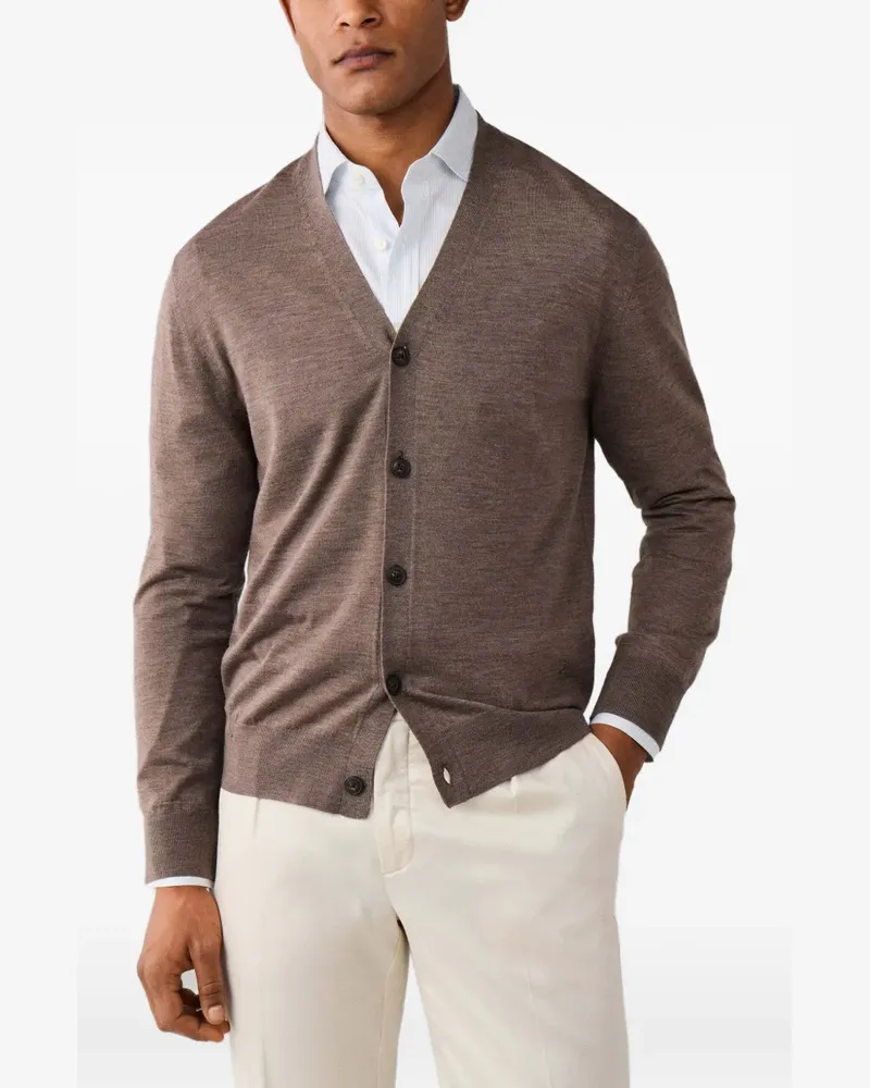 Hackett Cardigan aus Merinowolle - Braun Braun