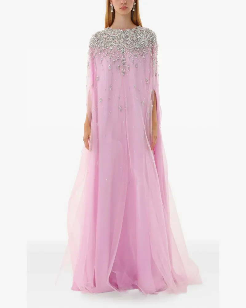 Dina Melwani crystal-embroidered kaftan dress - Rosa Rosa