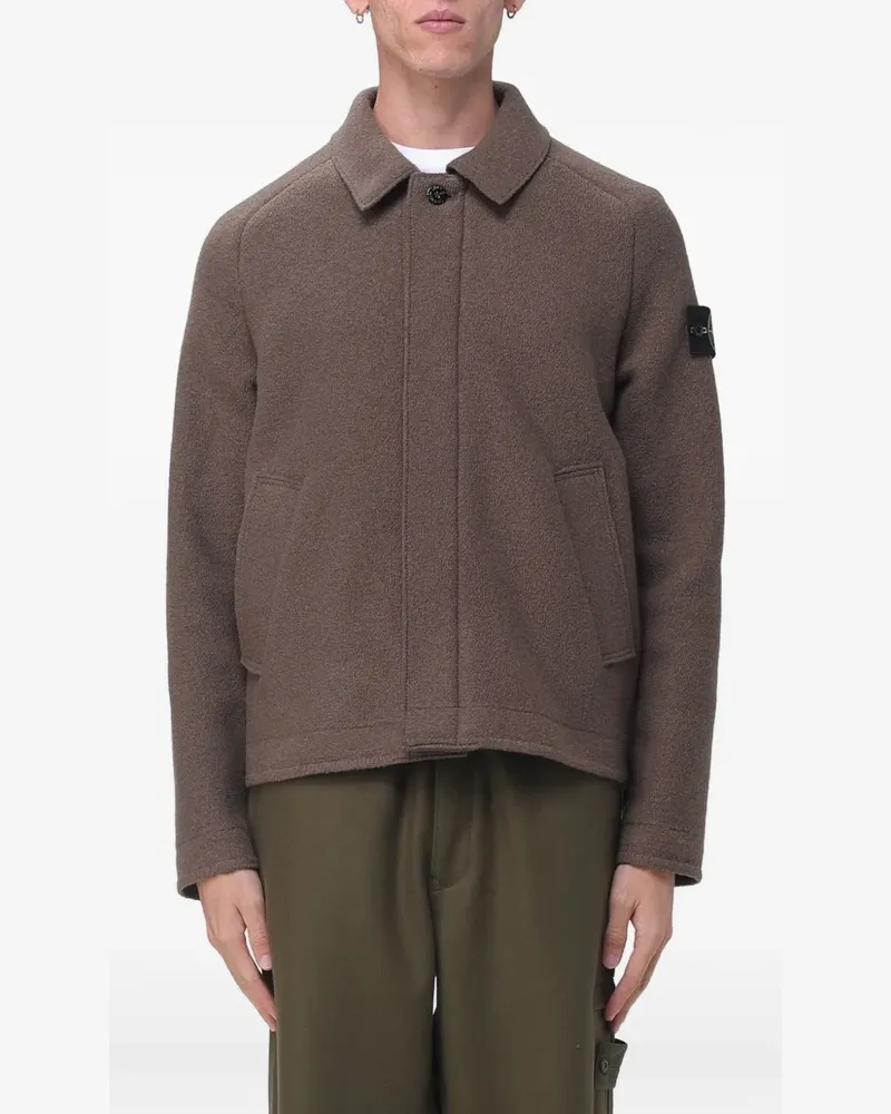 Stone Island 5100042 felted RWS wool cardigan - Braun Braun