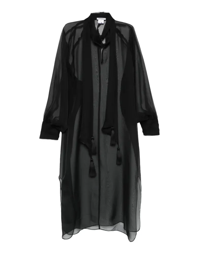 Parlor tassel-detail sheer-finish blouse - Schwarz Schwarz