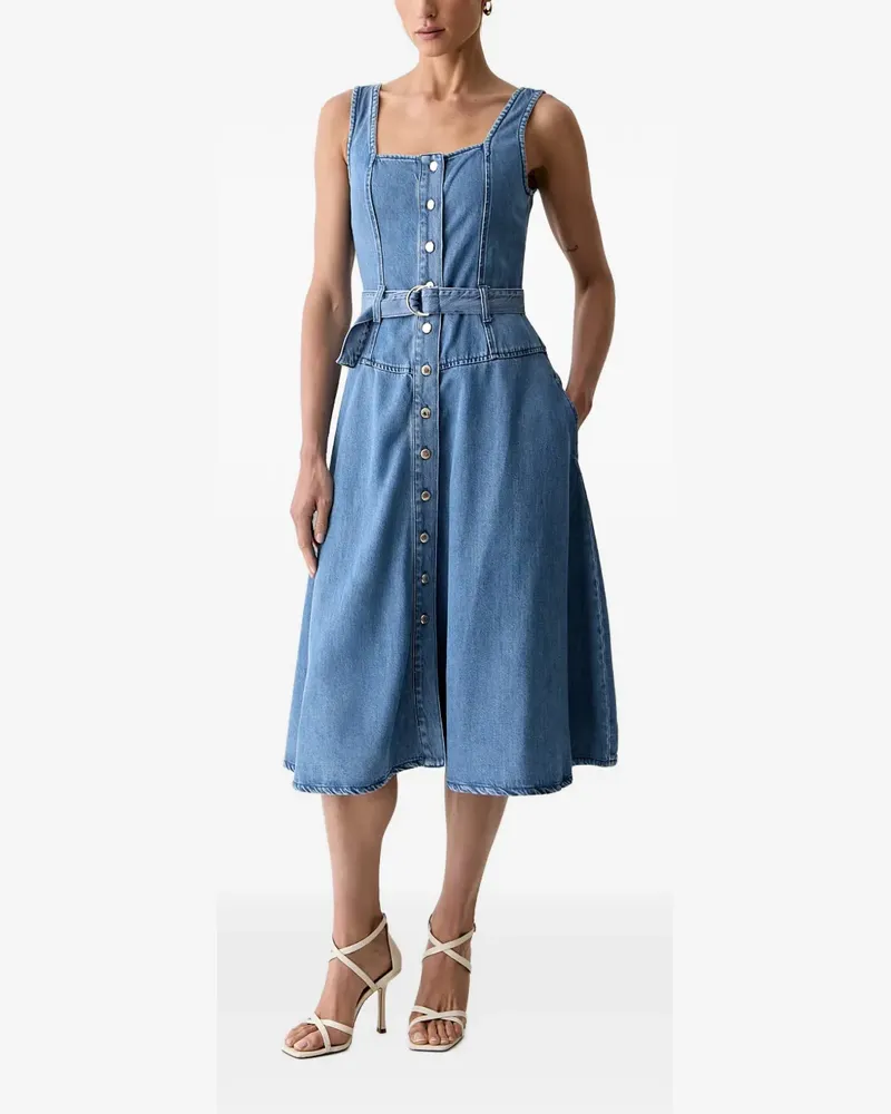 Morgan Midikleid mit Knöpfen - Blau Blau