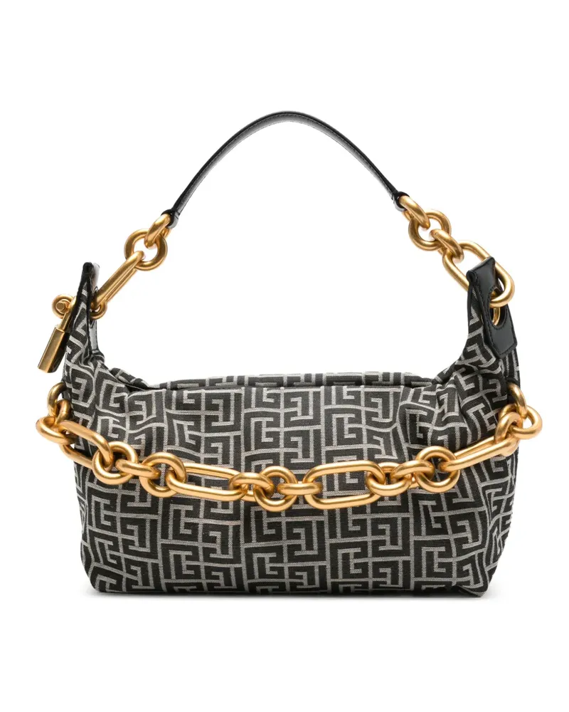 Balmain Mittelgroßer Chain Sync Tote Bag mit Monogramm - Schwarz Schwarz