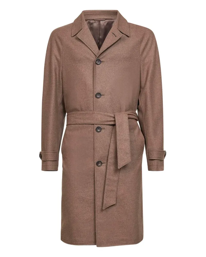 D4.0 Mantel mit Gürtel - Braun Braun