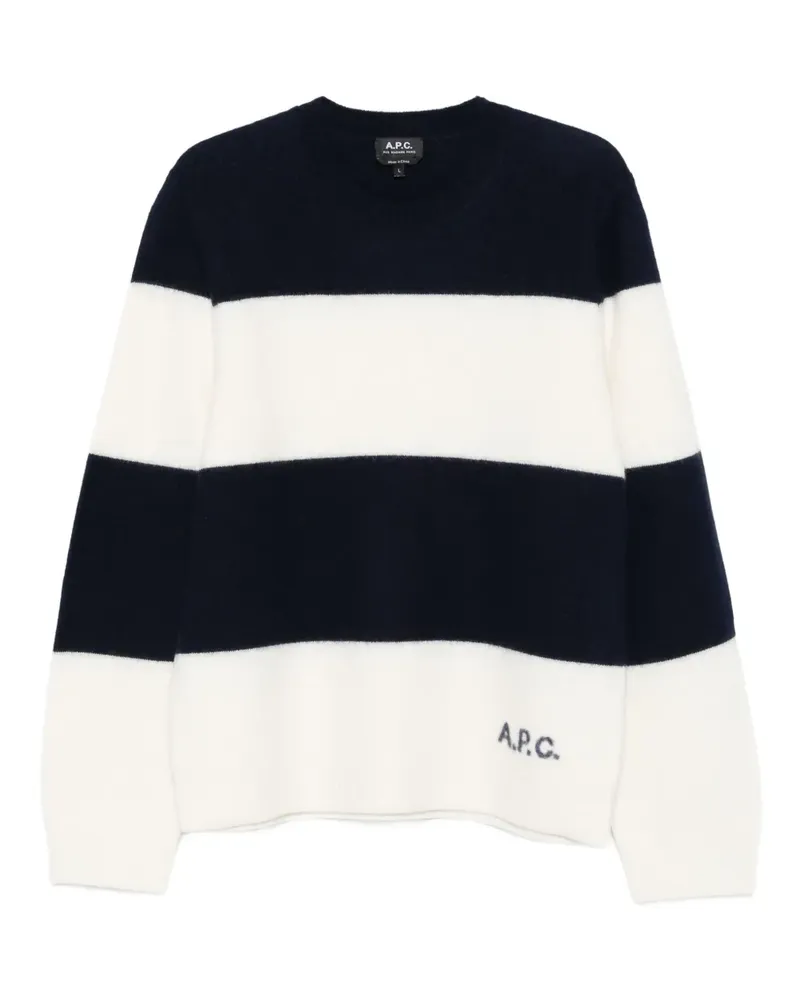 A.P.C. Gestreifter Pullover - Blau Blau