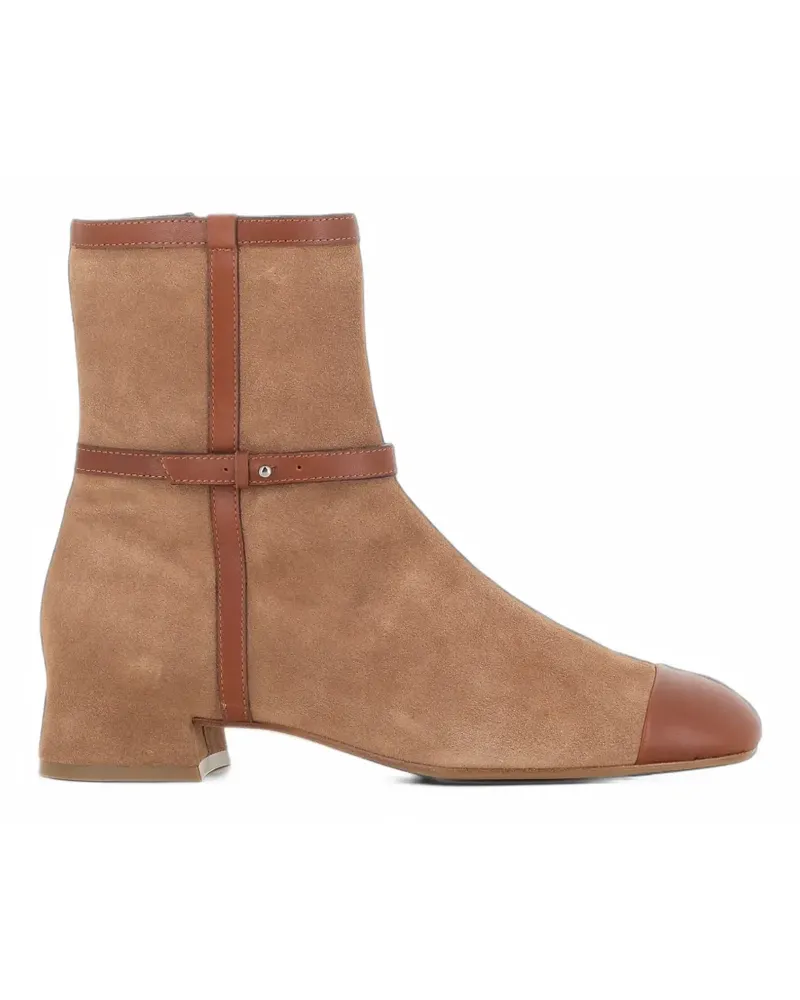Roberto del Carlo suede leather-trim ankle boots - Braun Braun
