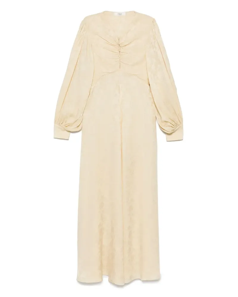 Chloé Midikleid aus Blumenjacquard - Nude Nude