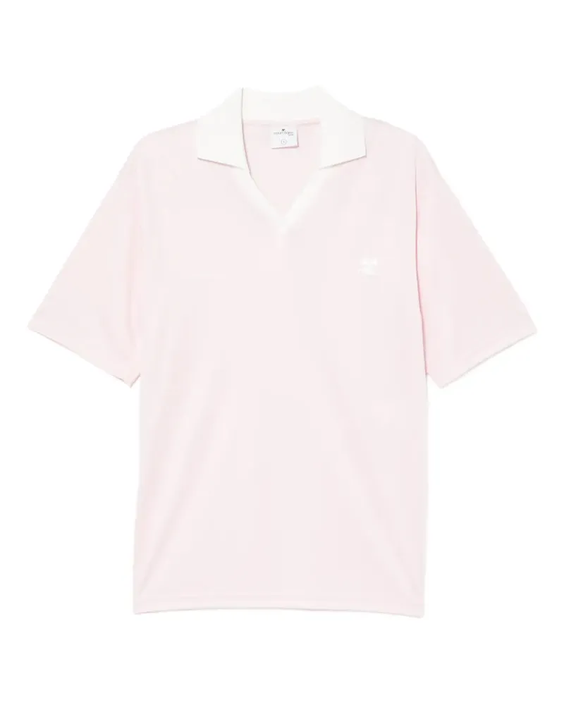 Courrèges T-Shirt mit V-Ausschnitt - Rosa Rosa