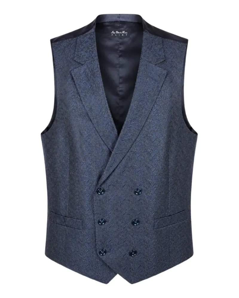 Luigi Bianchi Mantova paisley-jacquard double-breasted waistcoat - Blau Blau