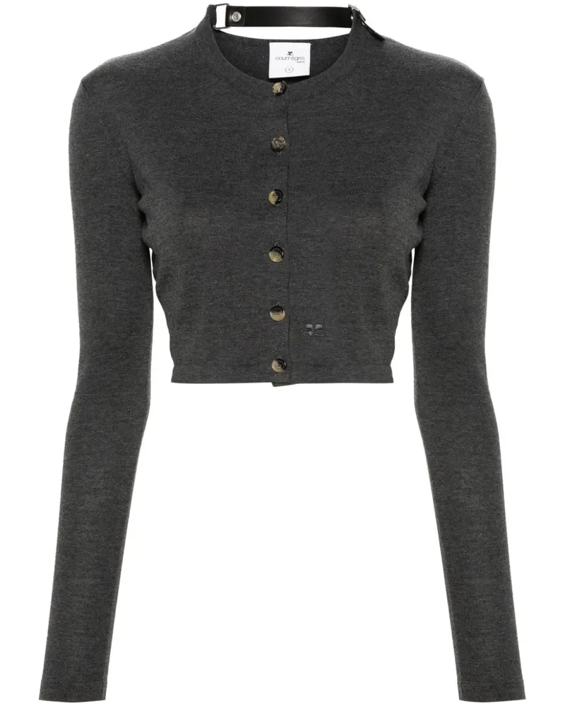 Courrèges Cropped-Cardigan - Grau Grau