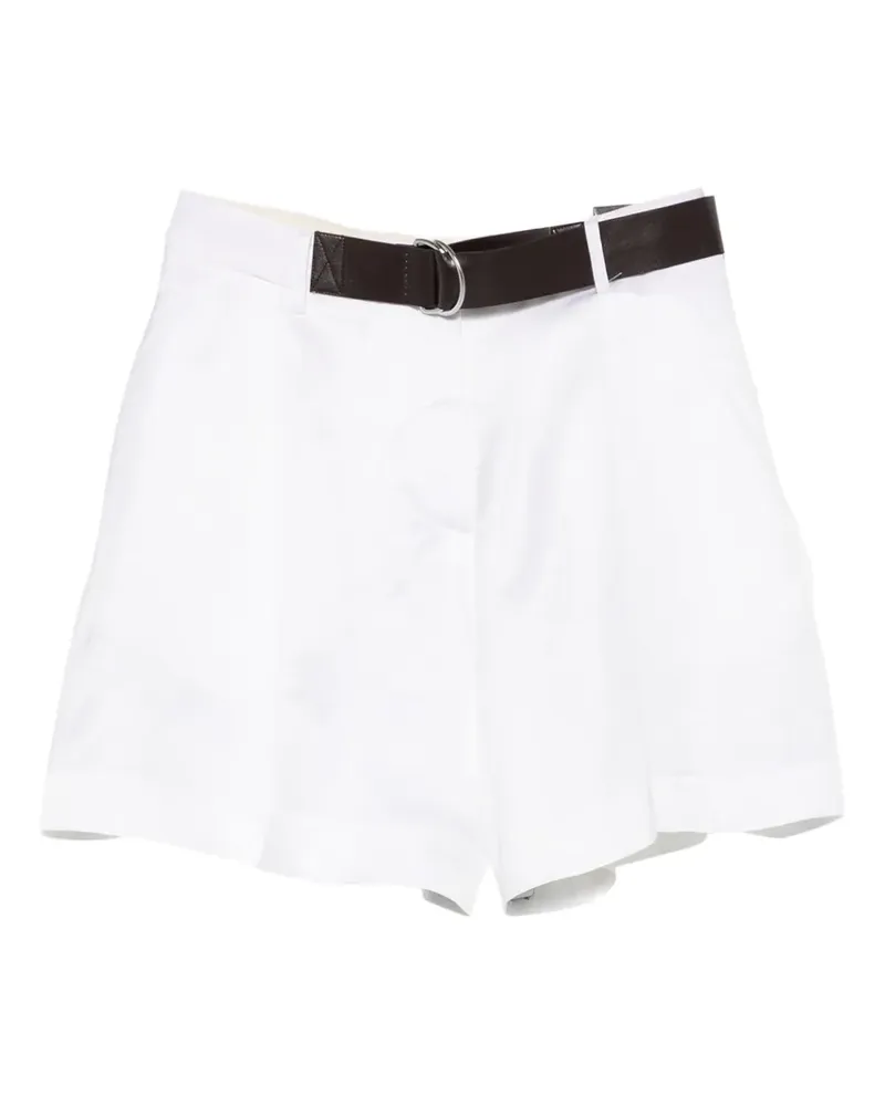 Semicouture Janessa belted pleated shorts - Weiß Weiß