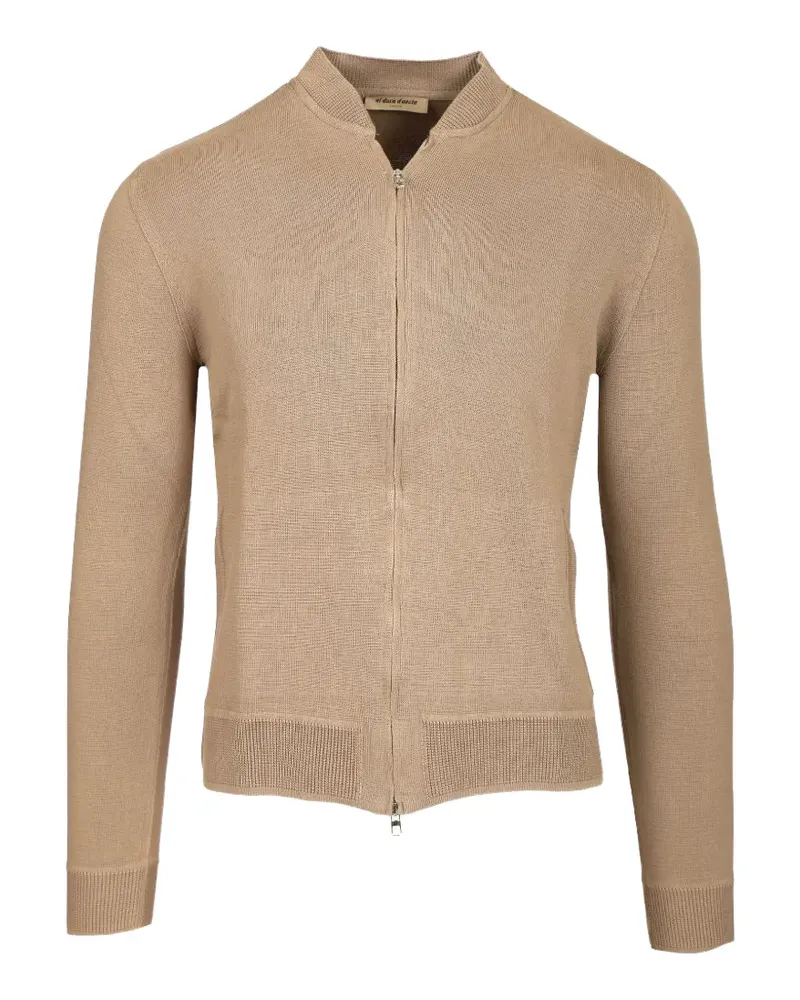 Al Duca D’Aosta 1902 zip-up ribbed-trim cardigan - Nude Nude