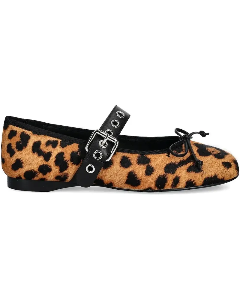 Jeffrey Campbell Ballerinas mit Leoparden-Motiv und Schnalle - Braun Braun