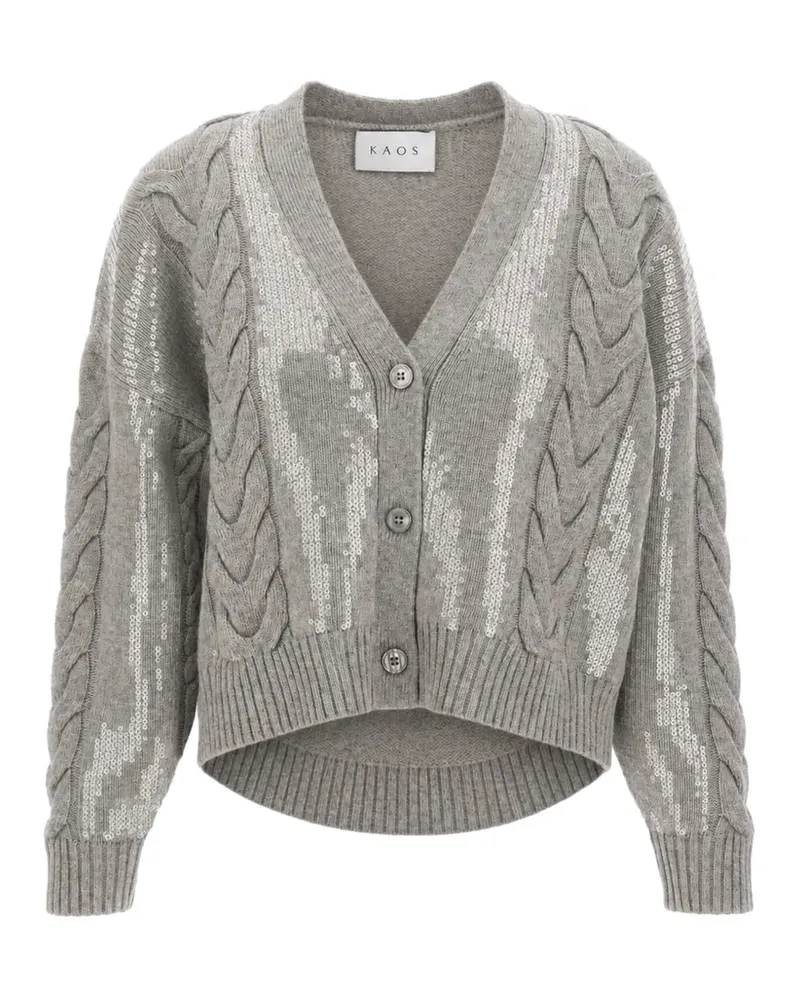 Kaos sequin-embellished cable-knit cardigan - Grau Grau