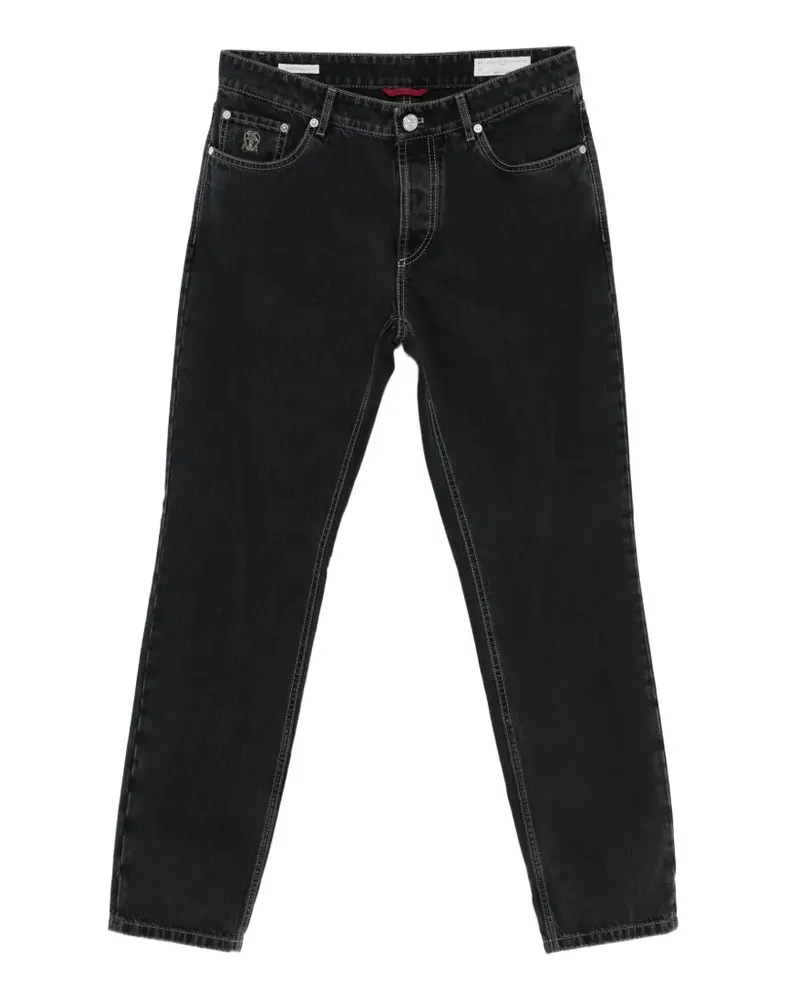 Brunello Cucinelli logo-detail jeans - Grau Grau