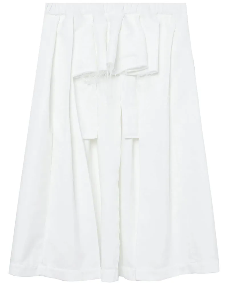 Comme des Garçons Gerüschter Midirock mit Falten - Weiß Weiß