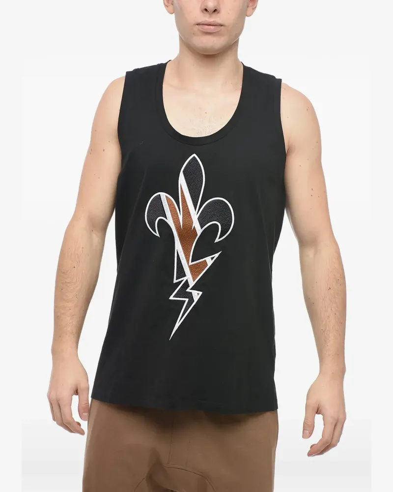 Neil Barrett Fleur-de-Thunder embroidered tank top - Schwarz Schwarz