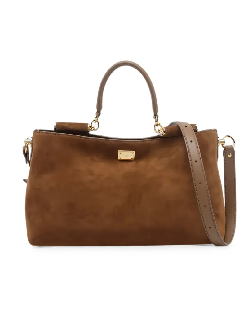 Dolce & Gabbana Vittoria suede tote bag - Braun Braun