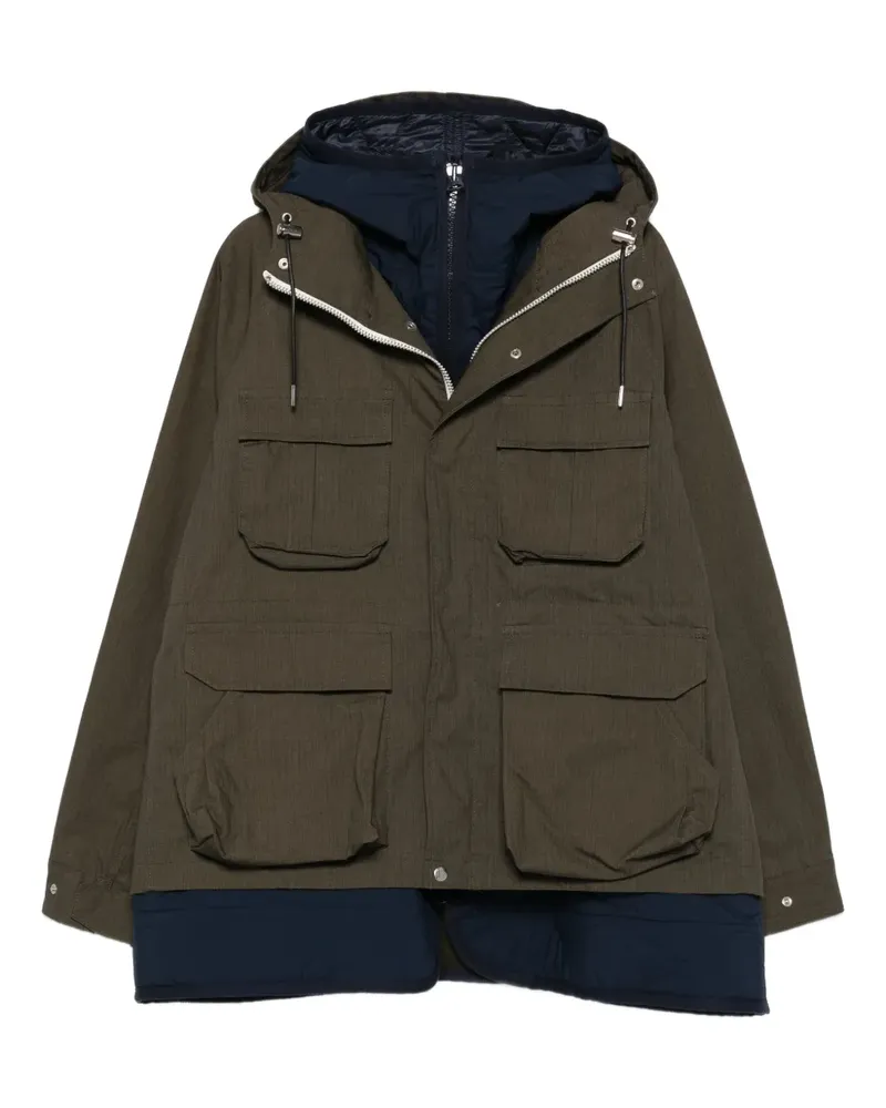 Sacai Kapuzenmantel mit Taschen - Grün Grün