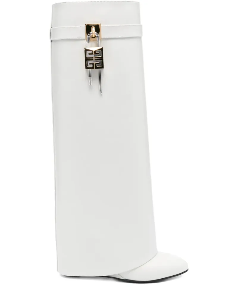 Givenchy Shark Lock Stiefel aus Kalbsleder 90mm - Weiß Weiß