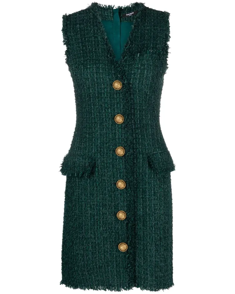 Balmain Minikleid mit V-Ausschnitt - Grün Grün