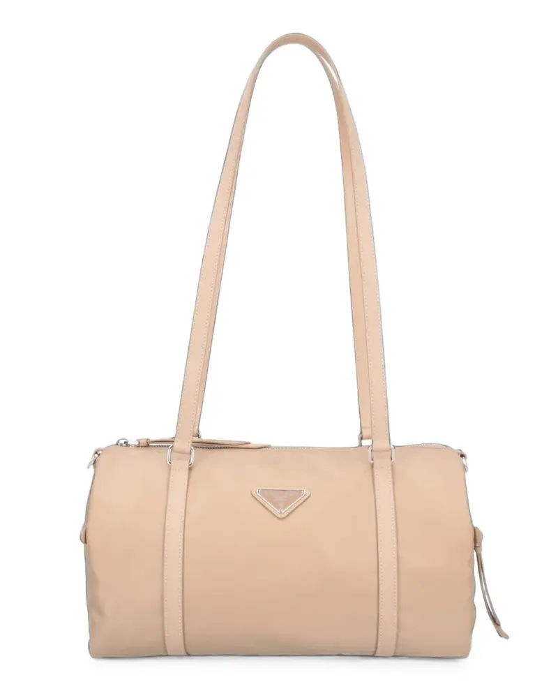 Prada logo-plaque tote bag - Nude Nude