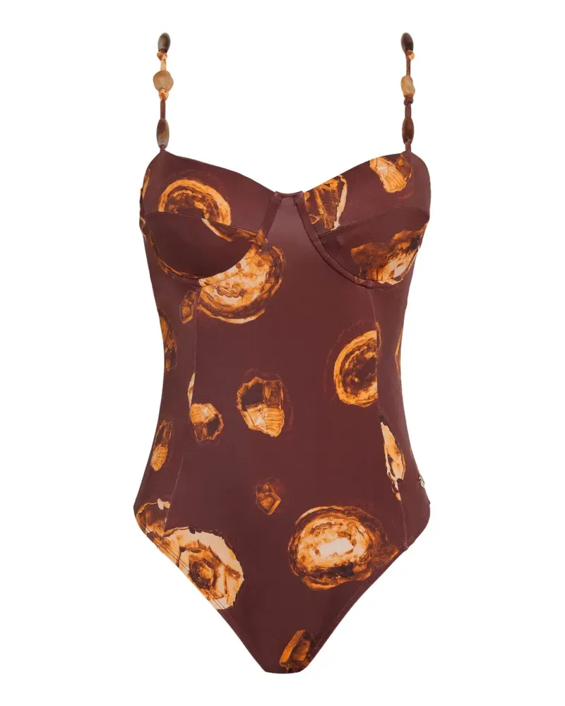 BRIGITTE Maia beaded-straps swimsuit - Braun Braun